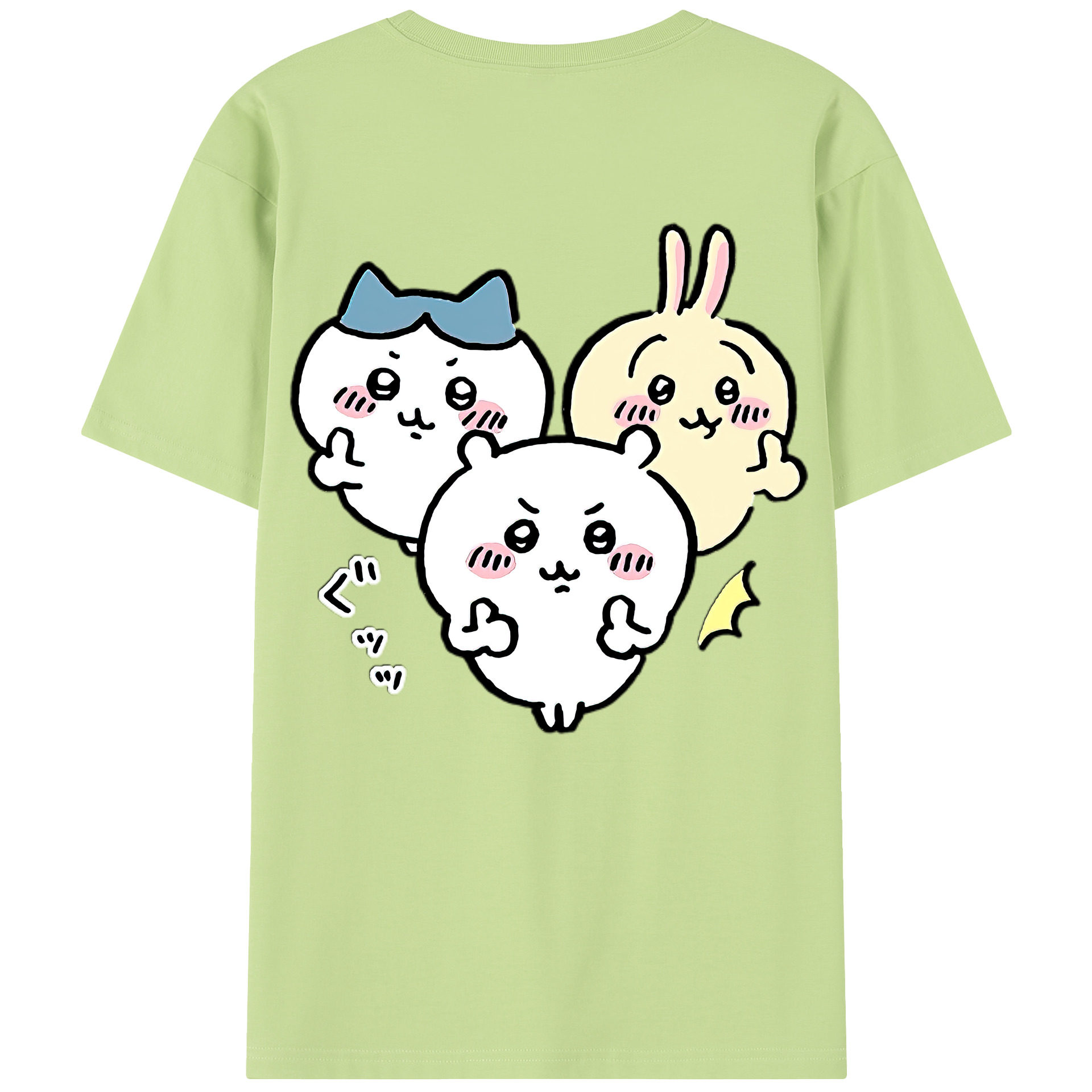 （画像用） ちいかわ うさぎ Chii-kawa usagi 綿100％半袖Tシャツ（背面プリント）